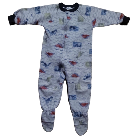 Other - Carter's Toddler Kid's Boy's Footie Pajamas PJ's Zip Up Dinosaurs Gray Blue Red